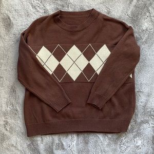 DAZY brown argyle sweater
